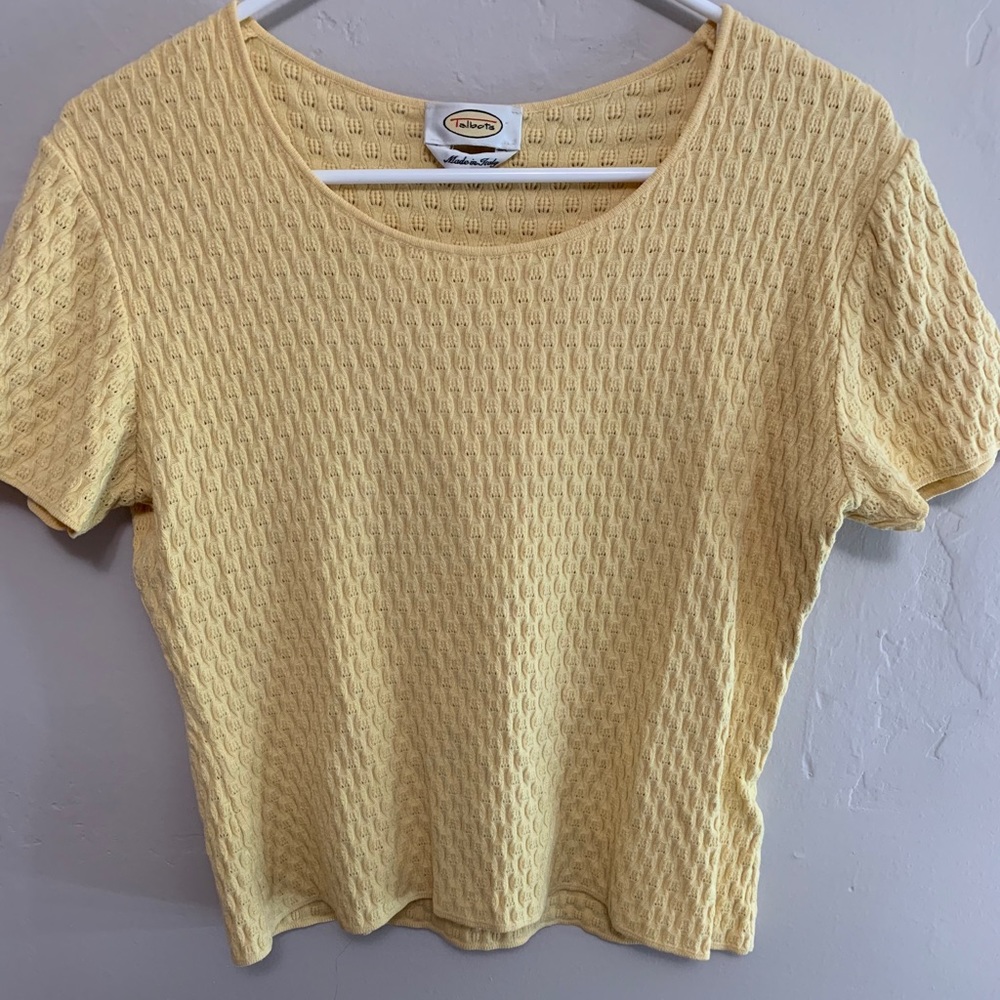 Talbots Yellow Textured Top